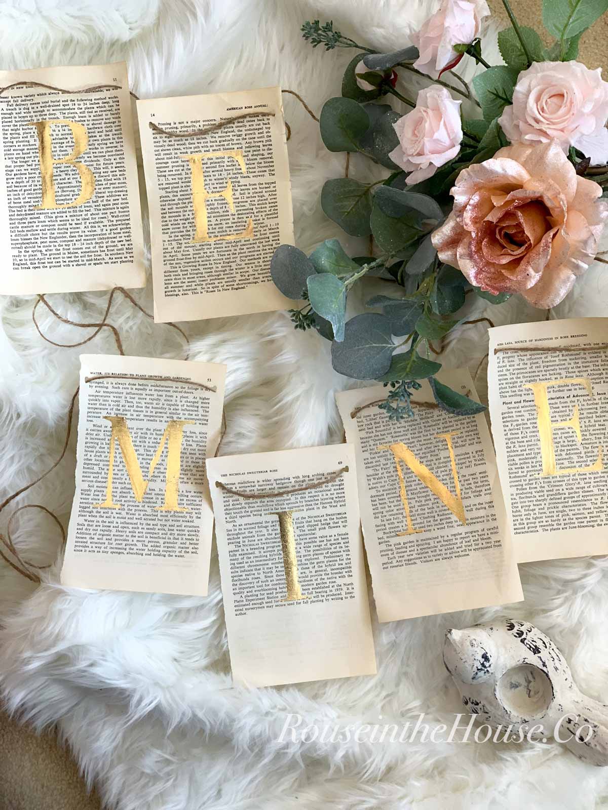 Torn pages lay on the floor with gold gilded letters, spelling "Be Mine".